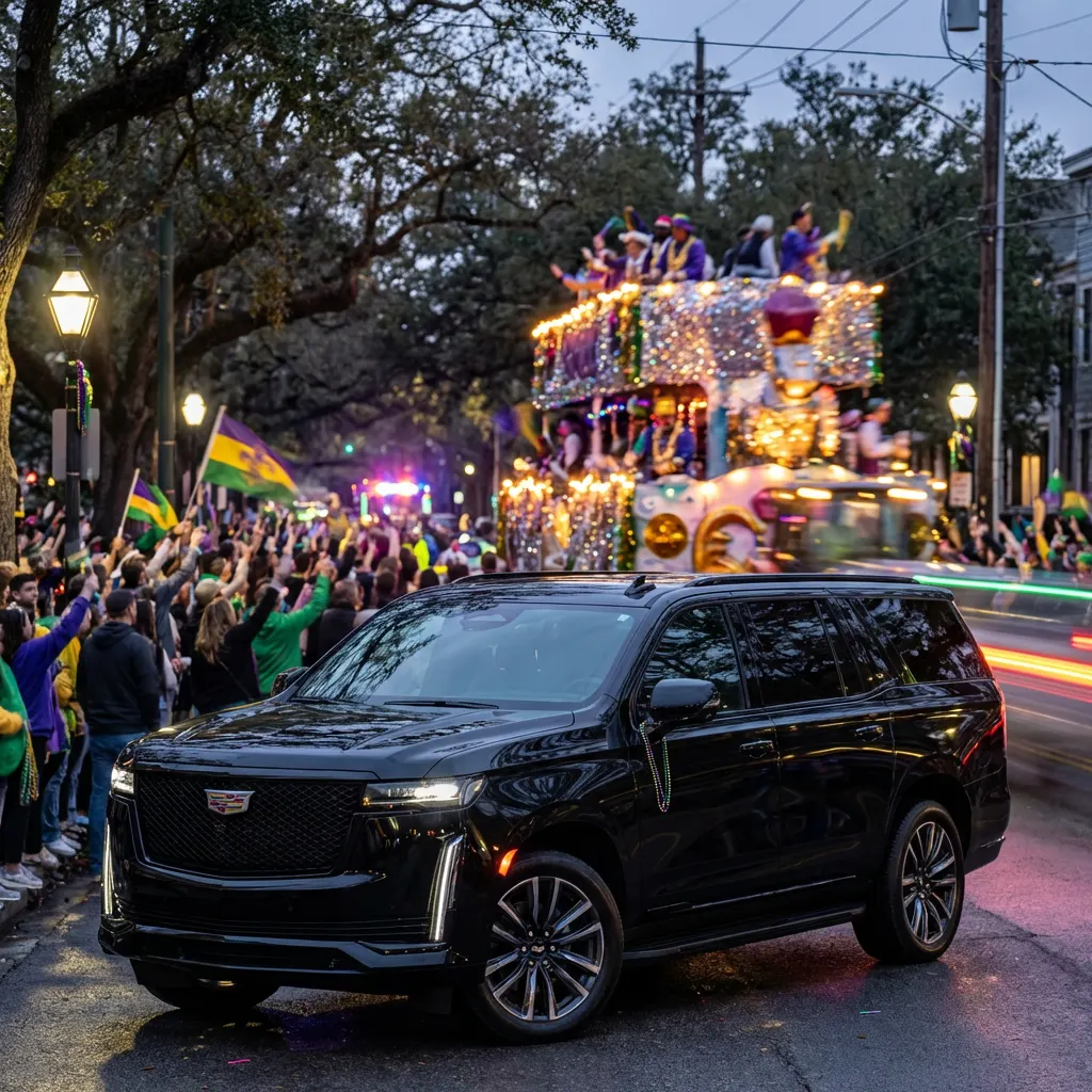 Ride to Mardi Gras Like Royalty, Jazzy Limousine & Shuttle New Orleans